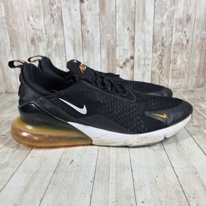 Nike Air Max 270 Men's Black White Orange Running Shoes Size 15 AH8050 014